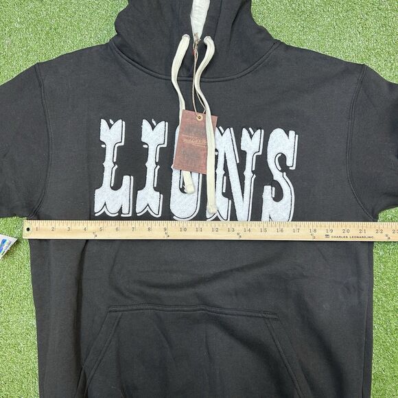Detroit Lions Mitchell & Ness Black Hoodie Sweatshirt Men's Size Medium NWT $130 - Picture 8 of 8